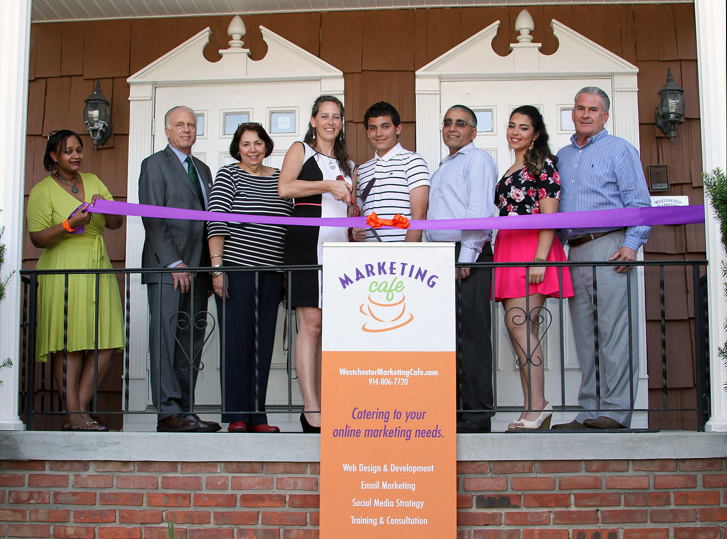 Westchester Marketing Cafe ribbon cutting