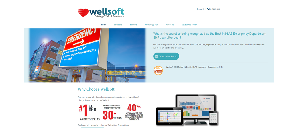 Wellsoft home page screenshot