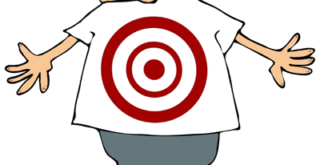 cartoon man with target on belly